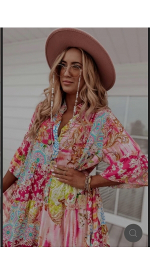 Tunika kjole i 2 farver Rosa eller blå